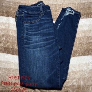 “HP” American Eagle Outfitters Dark Blue Skinny Jeans Size “8” Petite